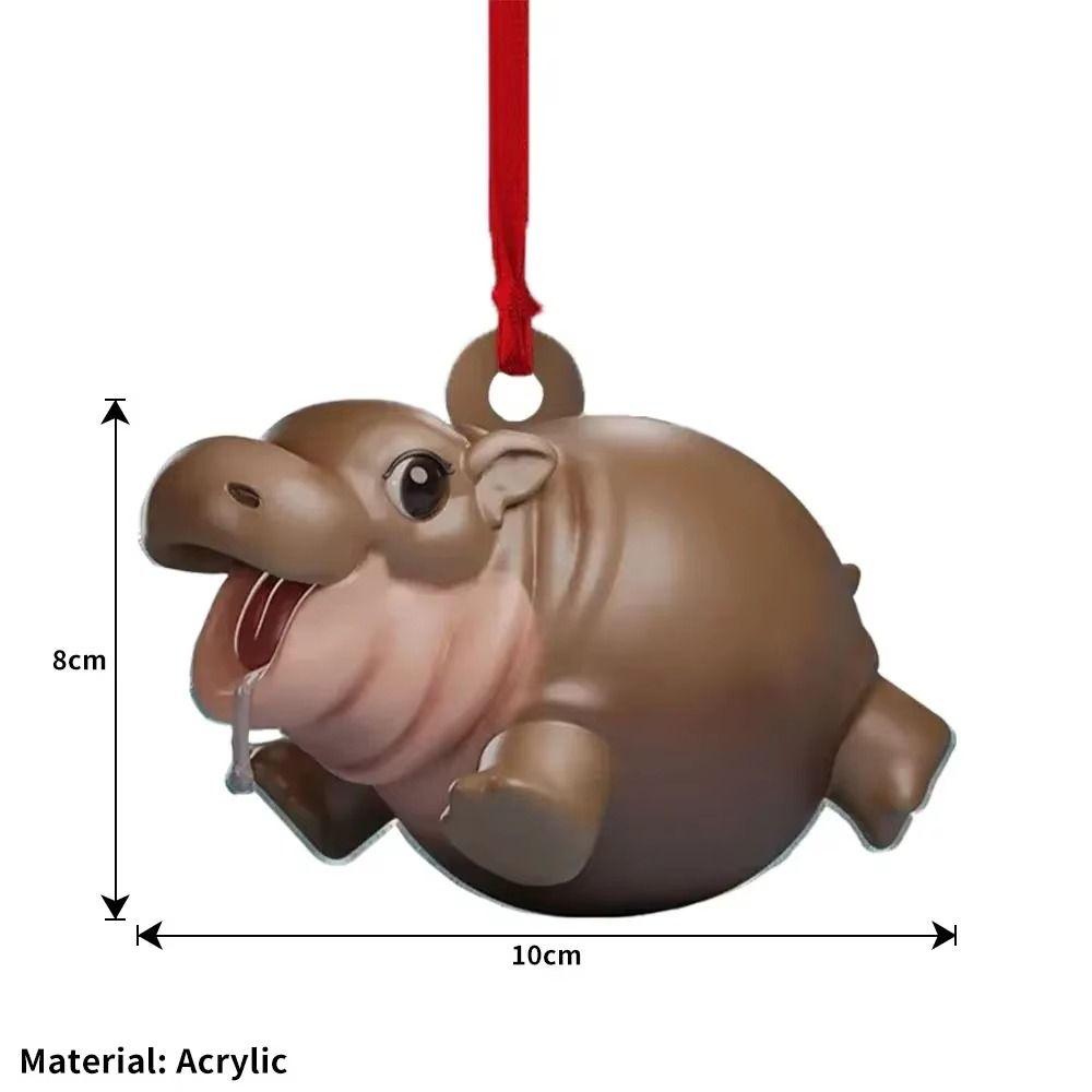 Cartoon Christmas Baby Hippo Ornament Mini Hippo Christmas Tree Decorations  Bedroom Decor