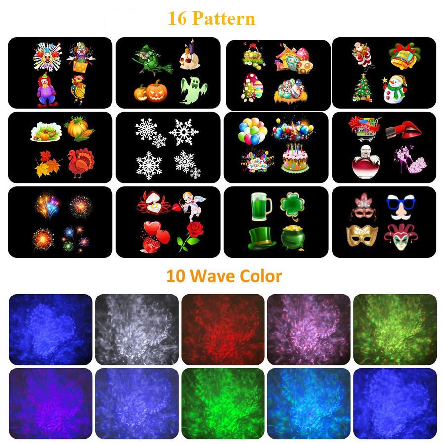 Halloween Christmas Projector Lights Outdoor 1W Brighter HD 16 Patterns Halloween Christmas Lights Projector Landscape Spotlight
