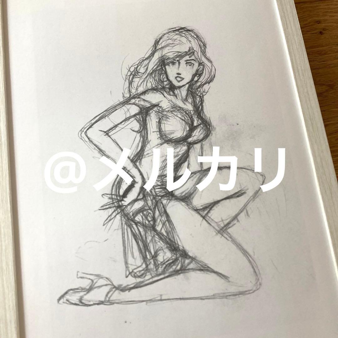 

[USED] Fujiko Mine Monkey Punch Art Book Illustration A4 Framed Lupin III