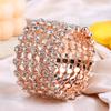 6 Layers Rhinestone Bangle Open Cuff Bracelet Shiny Crystal Winding Bracelet Adjustable Fashion Jewelry For Stage Wedding Wear