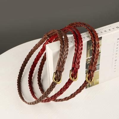 Dunne Gevlochten Riemen voor Dames Klassieke Taille Riem Skinny Geweven Band voor Jeans Broeken Jurk