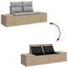 Garden Sofa Set with Cushions 6 Pcs Beige and Light Grey Poly Rattan