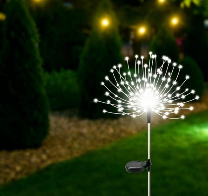 

Solar Firework Ground Plug Lights IP65 Waterproof Dandelion Fairy Lamp Outdoor Garden Decor for Yard Pathway Lawn Lighting 60LED белый