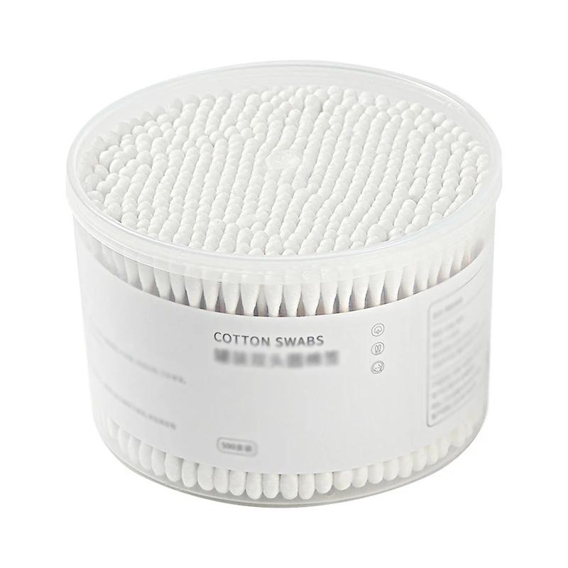 

500 шт одноразовые ватные палочки с двухсторонним круглым наконечником для макияжа и снятия макияжа ежедневной уборки ухода за домашними животными многоцелевого назначения