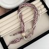 Silk Scarf Necklace with Retro Maillard Pattern - Niche Design Accessory for Women