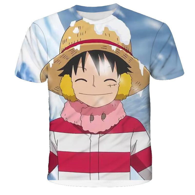 Summer  One Piece Cartoon Cosplay T-shirt Monkey D. Luffy Boy Short Sleeve The Casual T Shirt Streetwear Anime