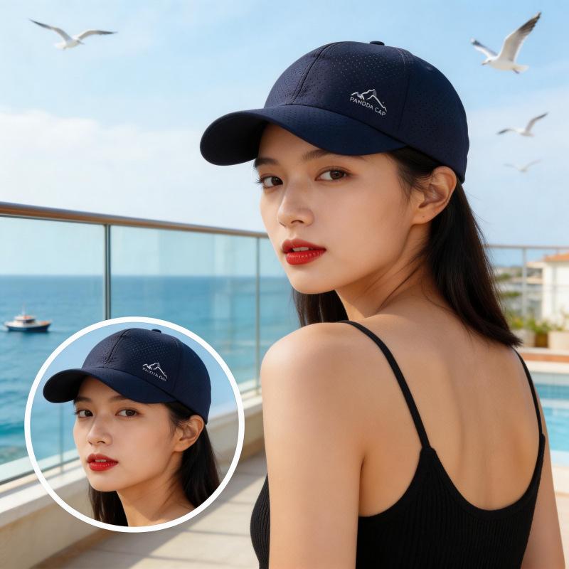 Summer Quick-Drying Baseball Cap, Mountain Peak Printing Perforated Cap, Casual Visor, Outdoor Sports Sun Protection Hat