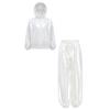 Kids Water Resistant Outfit Long Sleeve Front Zipper Drawstring Hooded Jacket Elastic Waistband Jogger Pants