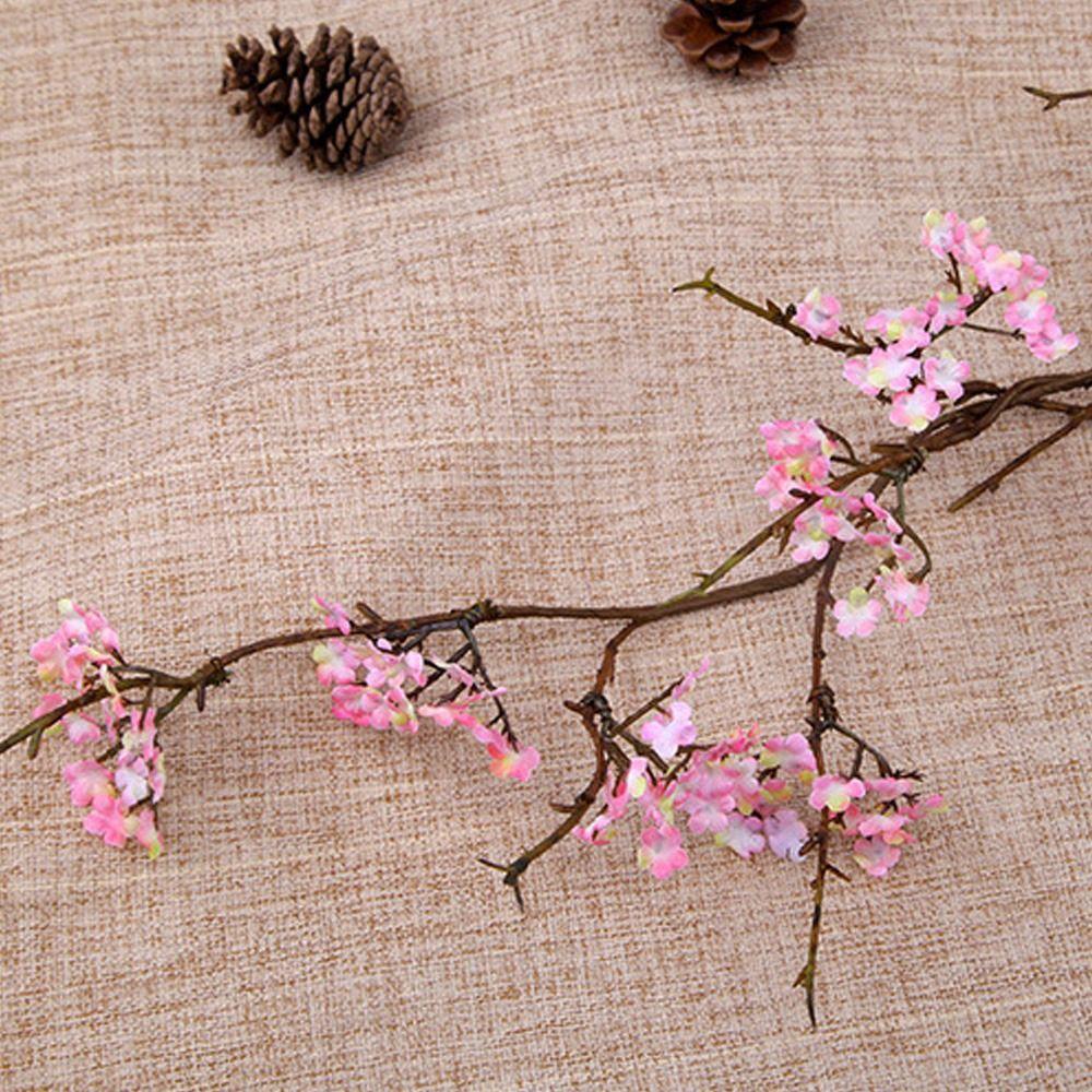 ענפי פריחת דובדבן מלאכותיים מגע אמיתי ענפי סאקורה מפלסטיק סימולציה ריאליסטיים פרח מזויף אלגנטי בעבודת יד