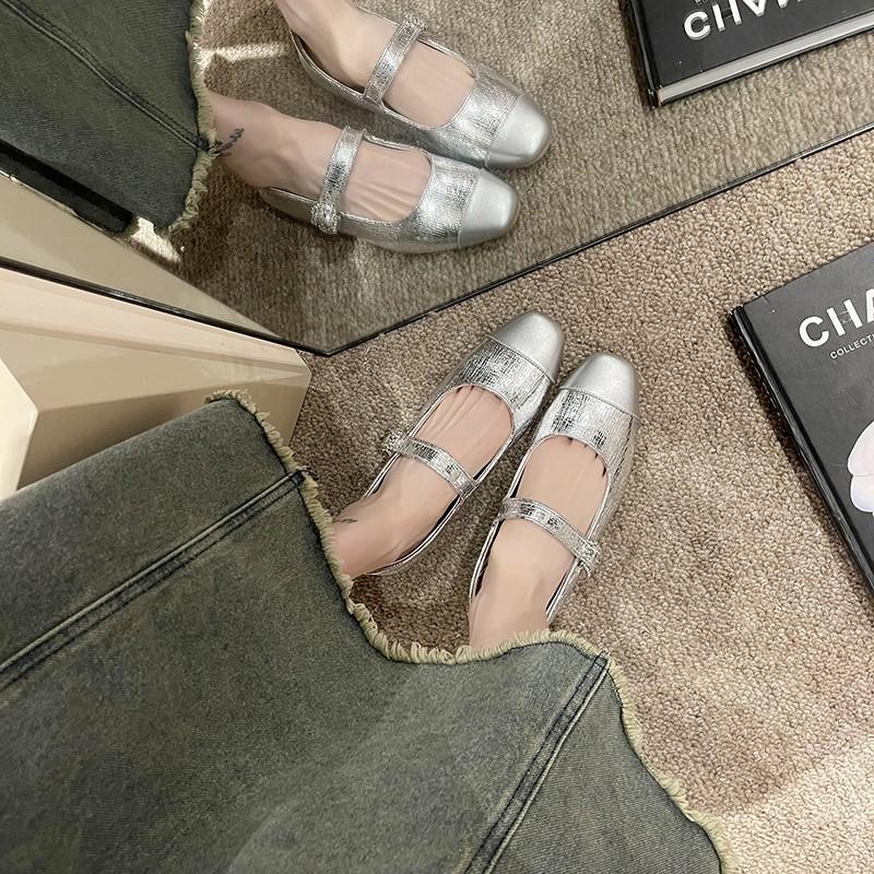 Boty Mary Jane pro ženy Retro Středně ploché Dámské jednotné boty Měkké a pohodlné Baletní boty Zapatos De Mujer