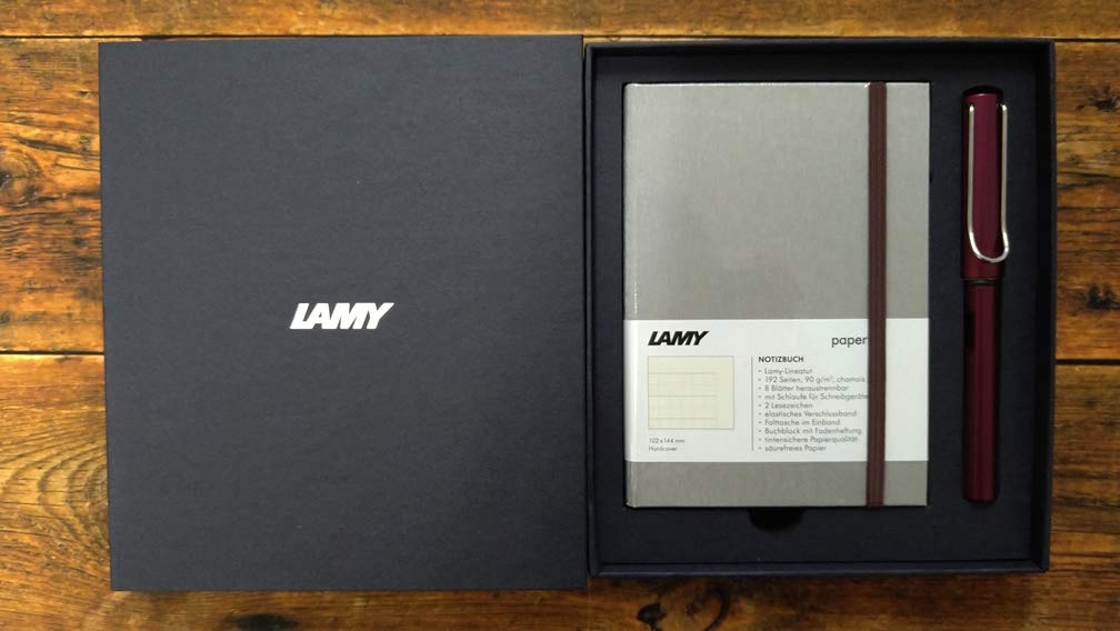 LAMY Fountain Pen Paper Gift Set H Deep Perfect for Celebrating New Gift Al-Star & (FP(M)) [Deep Purple/Notebook Purple] - Students. Boxed.
