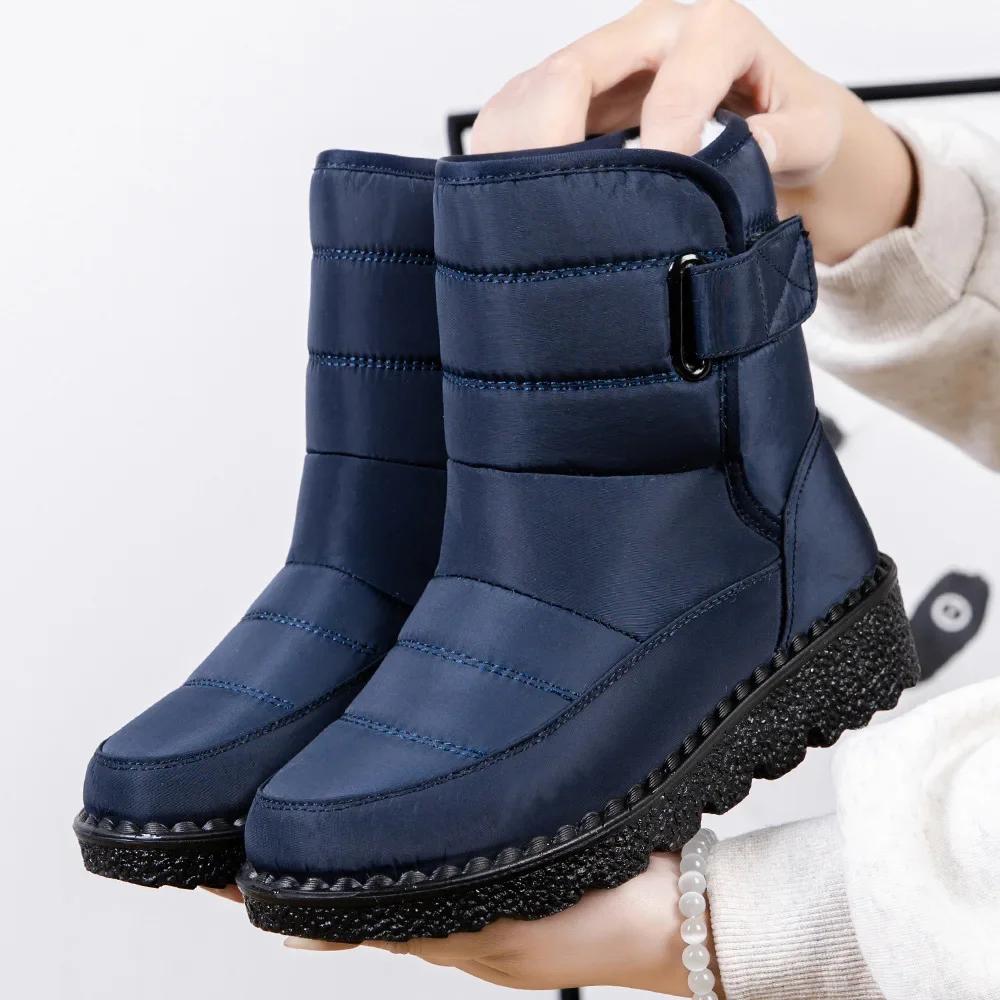 Mode Wasserdichte Damen Winterstiefel Unisex Schnee Sicherheitsschuhe Kunstfell Warm Knöchelstiefel Herren Verdickte Plüsch Rutschfeste Baumwollschuhe Herren