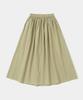 COLUMBIA UNIVERSITY All-Round Pleats Cotton Long Skirts Beige