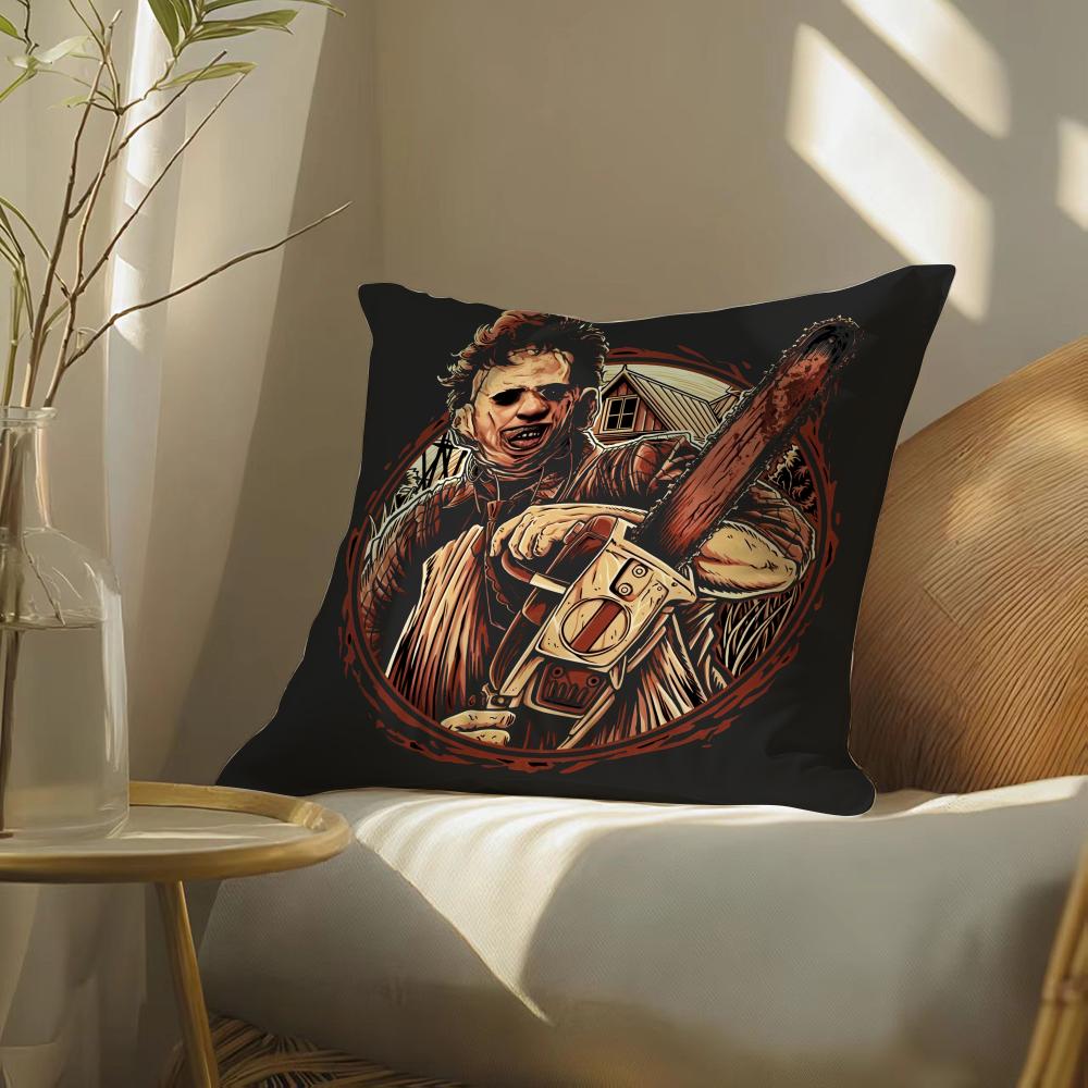 S-Saw Massacre Cushion Cover Soft Short Plush Pillow Cover Smooth Cozy Texture Aesthetic Cushion Case Home Decor