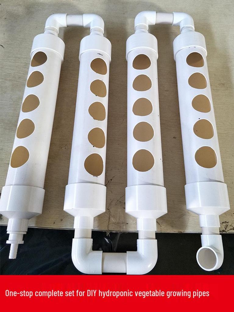 Rura hydroponiczna z PVC do uprawy bezglebowej na balkonie - Stojak na warzywa i kwiaty z otworami
