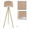 Standing Floor Lamp, Tripod, Chrome, Velvet Lampshade