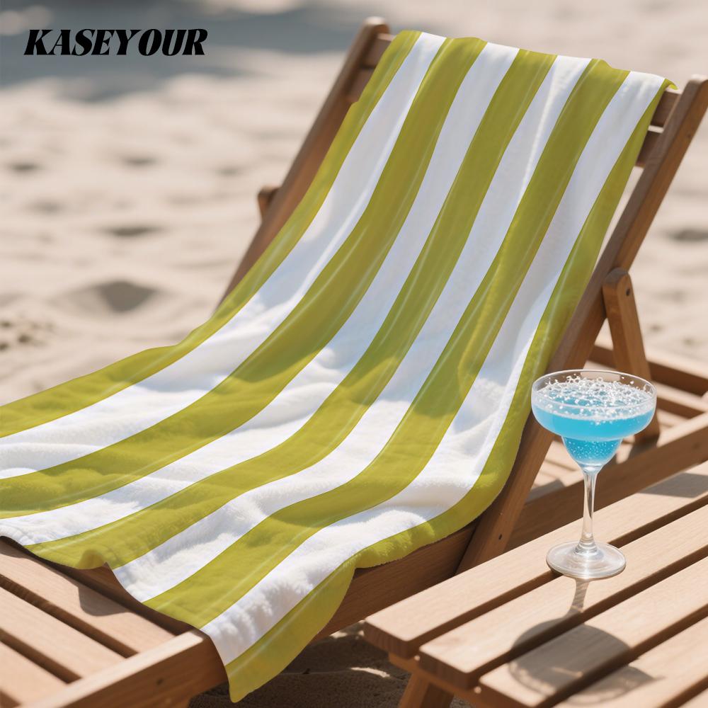 Candy Pink Stripe Compact Travel Beach Towel Super Absorbent Sand Resistant, Microfiber for Swimming Camping Yoga