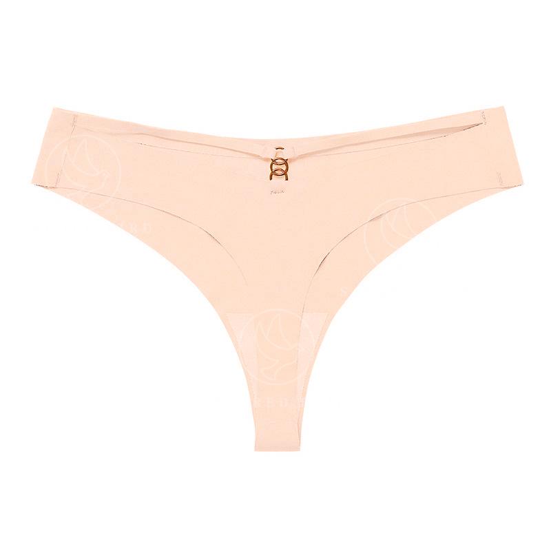 Fio T sem Costura em Seda Gelo - Lingerie Esportiva para Yoga Tamanho Plus com Argola de Metal