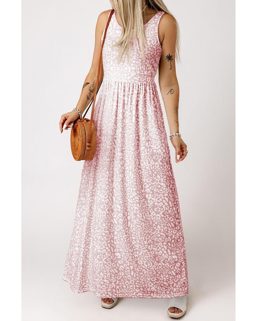 Azura Exchange Ärmelloses Maxikleid mit Leopardenmuster