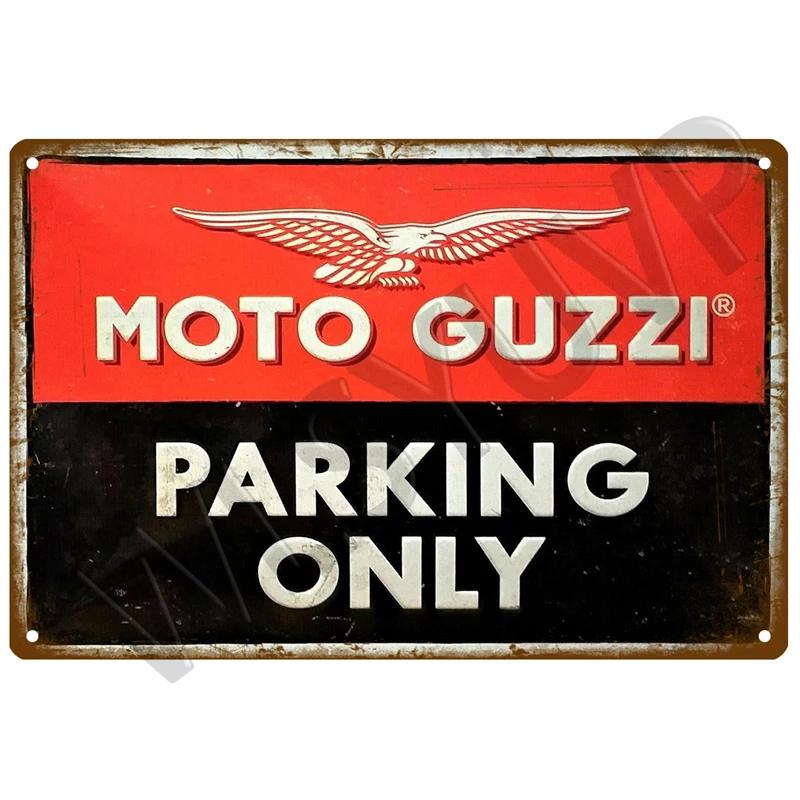 Moto Guzzi Old Man Plaque Metal Vintage Tin Sign Shabby Chic Decor Metal Signs Vintage Bar Decoration Metal Poster Metal Plate
