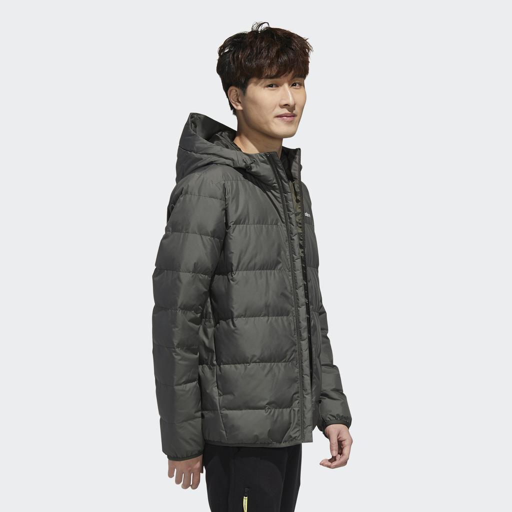 Adidas Neo Transitional Down Jacket With Hood, Windproof And Warm Men Outerwear Olive-Brown GM2326