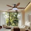 Retro Wood Grain Silent Ceiling Fan with Light for Dining, Bedroom, or Living Room