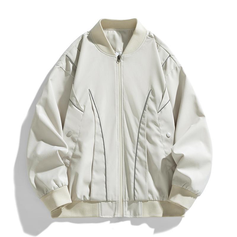 Pocket Decoration Baseball Jacket for Men Street Loose Versatile Jacket Top for Men