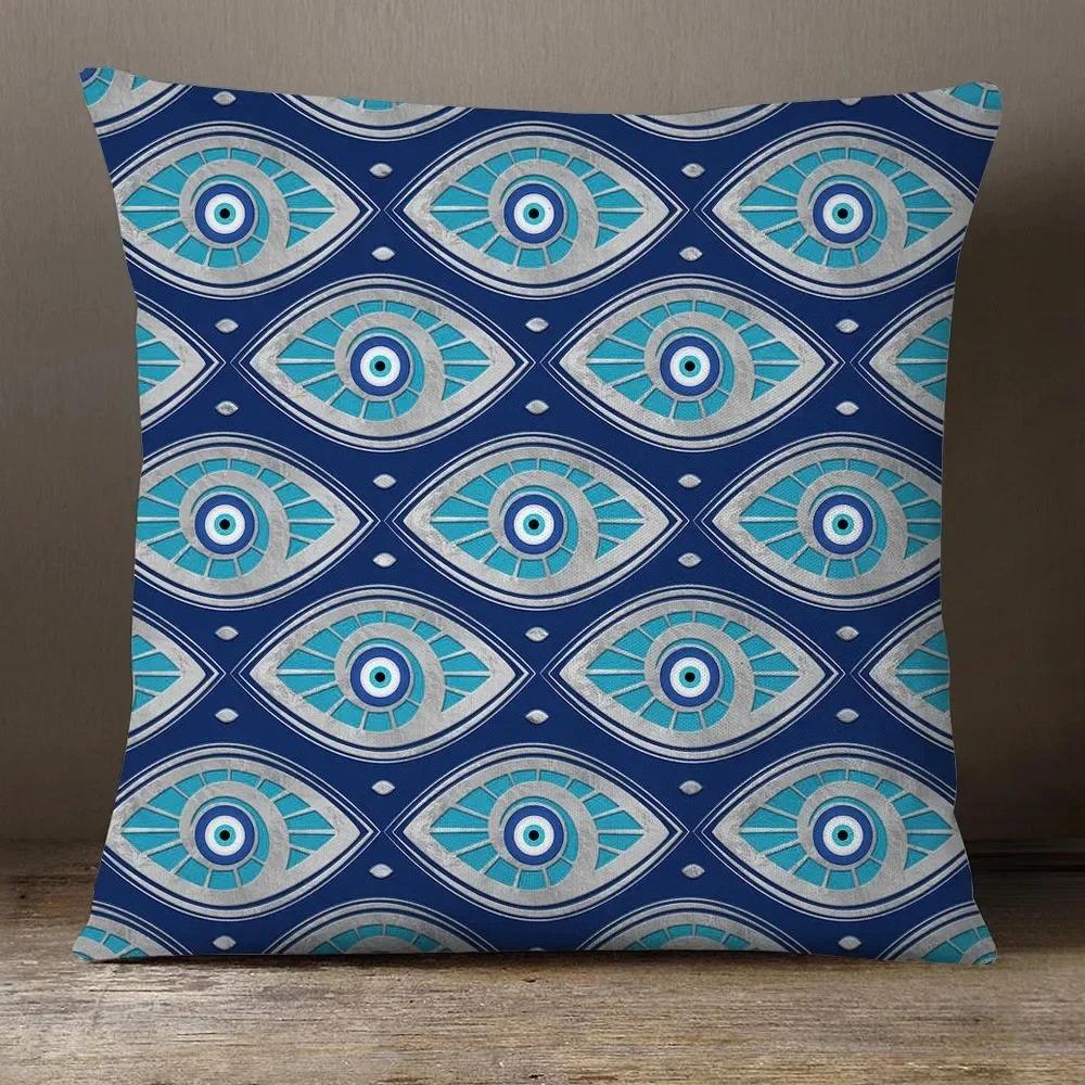 Evil Eye Hamsa Hand Cushion Covers Middle East Fortune Amulets Print Decorative Sofa Throw Pillow Case