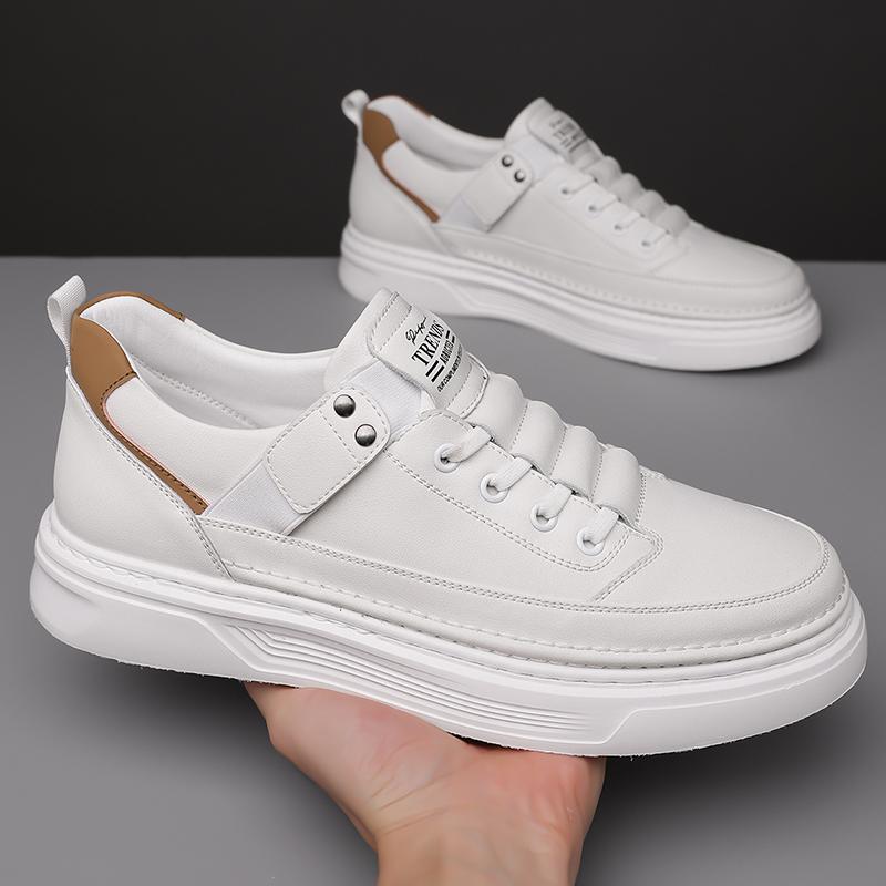 

Модные мужские кроссовки в итальянском стиле, дышащая мужская модная обувь для отдыха на открытом воздухе, высококачественная мужская кожаная повседневная обувь, универсальные туфли-оксфорды 44 белый