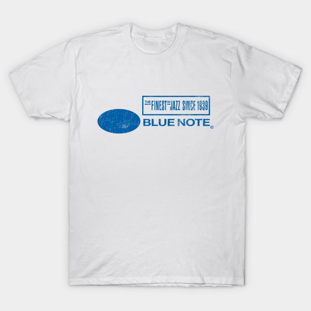 

Men Black Print T-shirt Blue Note Record Label Vintage Shirt No-Cut Transfer Paper Print Cotton Tshirt S білий