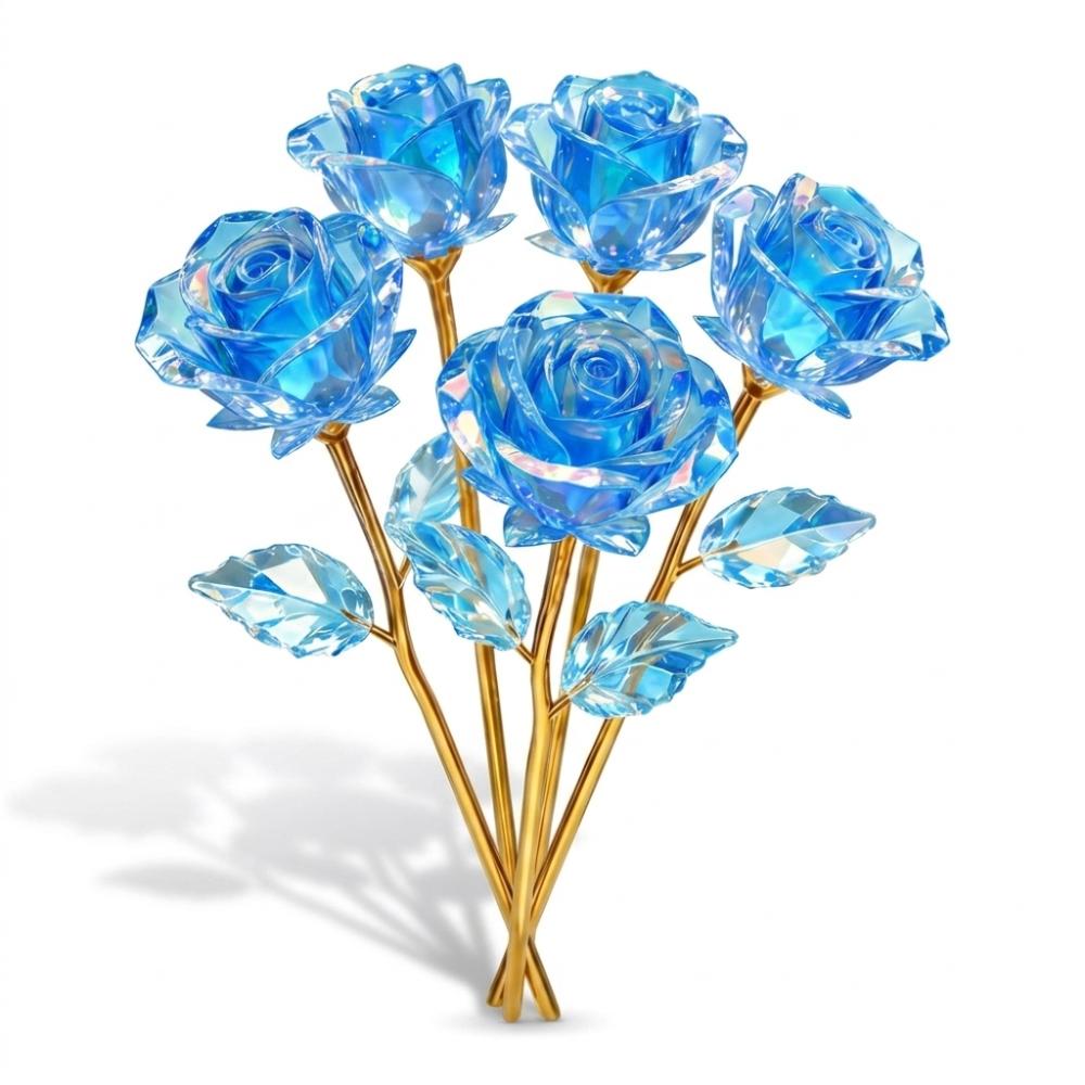 10 Stück Handgefertigte Ewige Rosen Große Künstliche Kristallblumen Goldene Rose Geschenk Heimdekoration