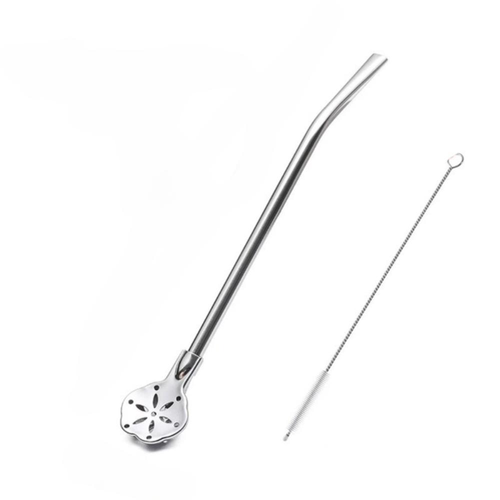 2/4Pcs Bombilla Gourd Yerba Mate Filter Easy Cleaning 2 IN 1 Straw Spoon Tea Filter Bar Accessories
