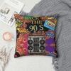 Retro 80 90S Pillow Cases Graffiti Music Cushion Cover Fashion Zippered Decorative Pillowcover For Sofa 45*45Cm