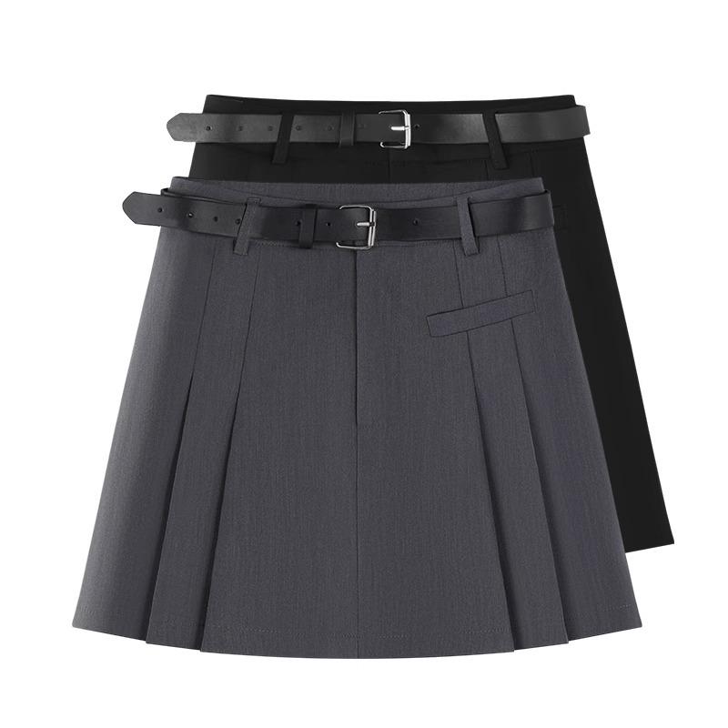 Spring 2025 Temperamental A-Line Midi Skirt - Hip-Hugging Commuter Style