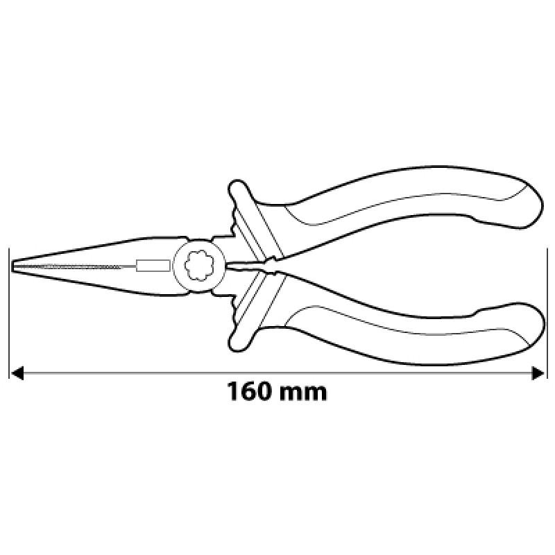 STRAIGHT LONG NOSE PLIERS 160MM - T N01-013