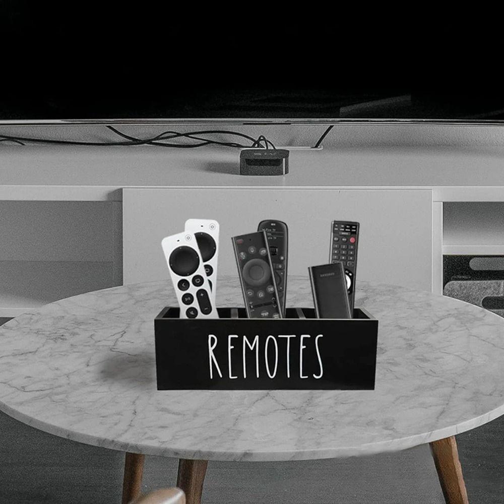 with Handle Remote Control Storage Rack Solid Wood Pencils Holder Tray Desktop Storage Box Bedroom