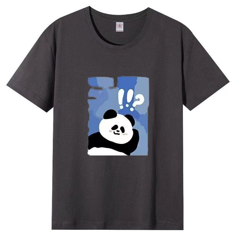 Damer Sommer Populær Kortarmet T-skjorte Bomull Pustende Løs Topp Trykket T-skjorte Casual