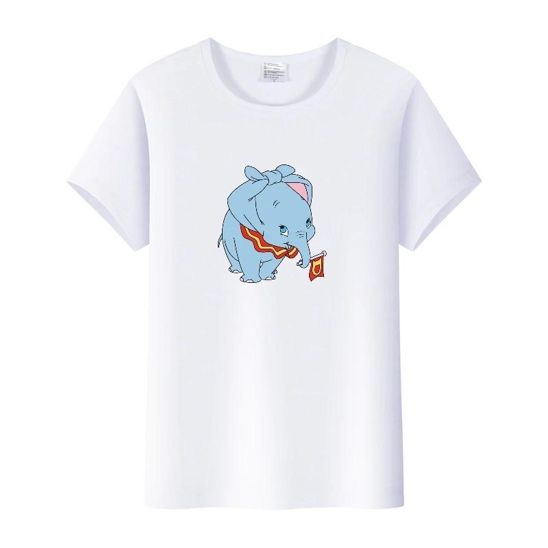 Kawaii Cartoon Dumbo Tops Oversized T-shirts Blouses Tees Summer Short Sleeve Tshirt 90S Loose Clothing Unisex