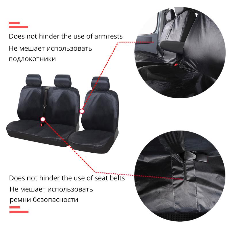 AUTOYOUTH 1+2 Waterproof Car Seat Cover for Transporter for Ford Transit Van Truck Lorry for Renault Master for