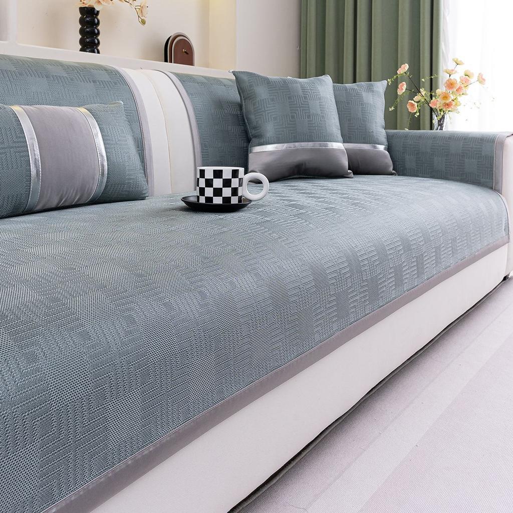 New Sofa Cushion Summer Ice Silk Cool Sofa Seat Cushion Cold Light Luxury High-End Non-Slip Sofa Cover