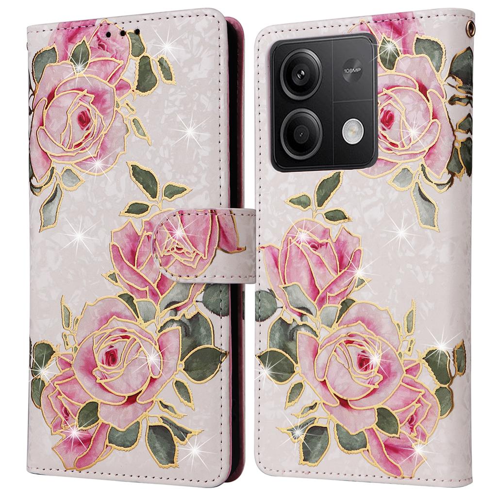 For Xiaomi Redmi Note 13 5G Wallet Case RFID Blocking Lacquered Leather Cover