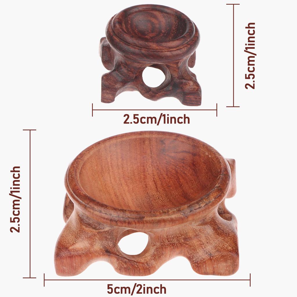 2 Buc Baze pentru Glob de Cristal, Suport pentru Glob de Cristal Suport de Afișare din Lemn Natural