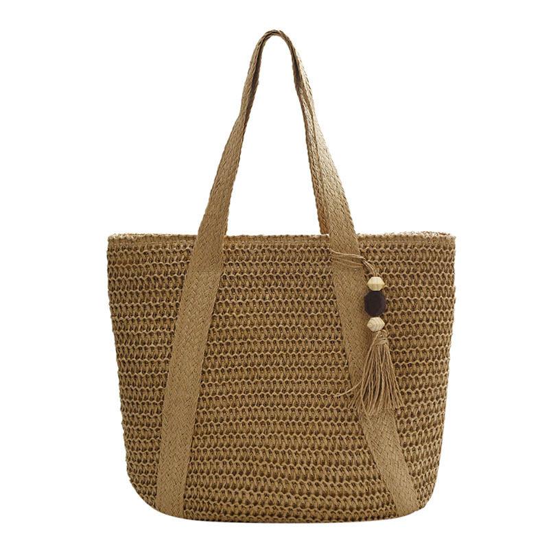 

Trend woven straw bag women s large-capacity casual versatile underarm tote bag textured commuter shoulder bag хаки