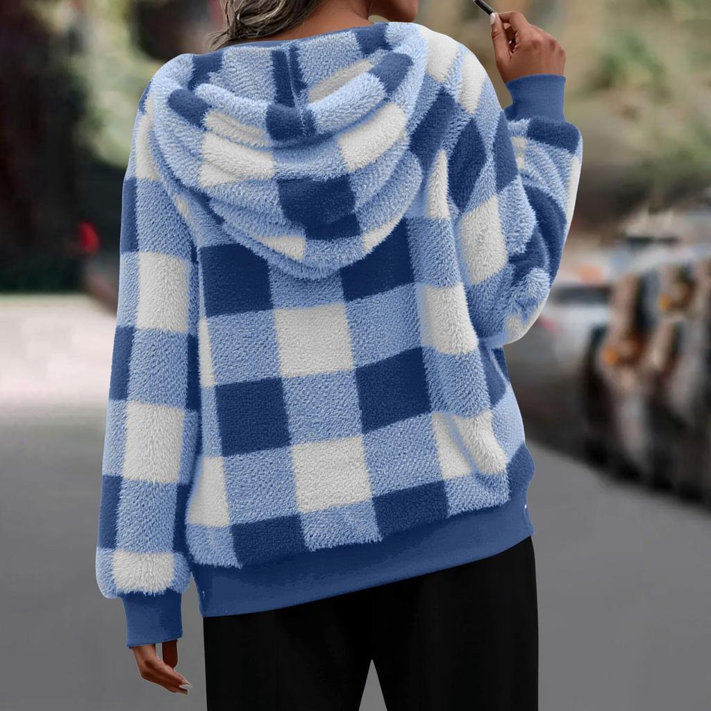 Women's Fashionable Long Sleeved Pocket Casual Hoodie Jacket