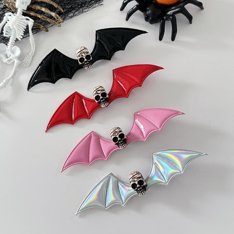 Dark Series Halloween Headwear Multi-Color Pumpkin Devil Bat Wings Side Headwear Hair Clip Funny Devilish Accessory For Parties