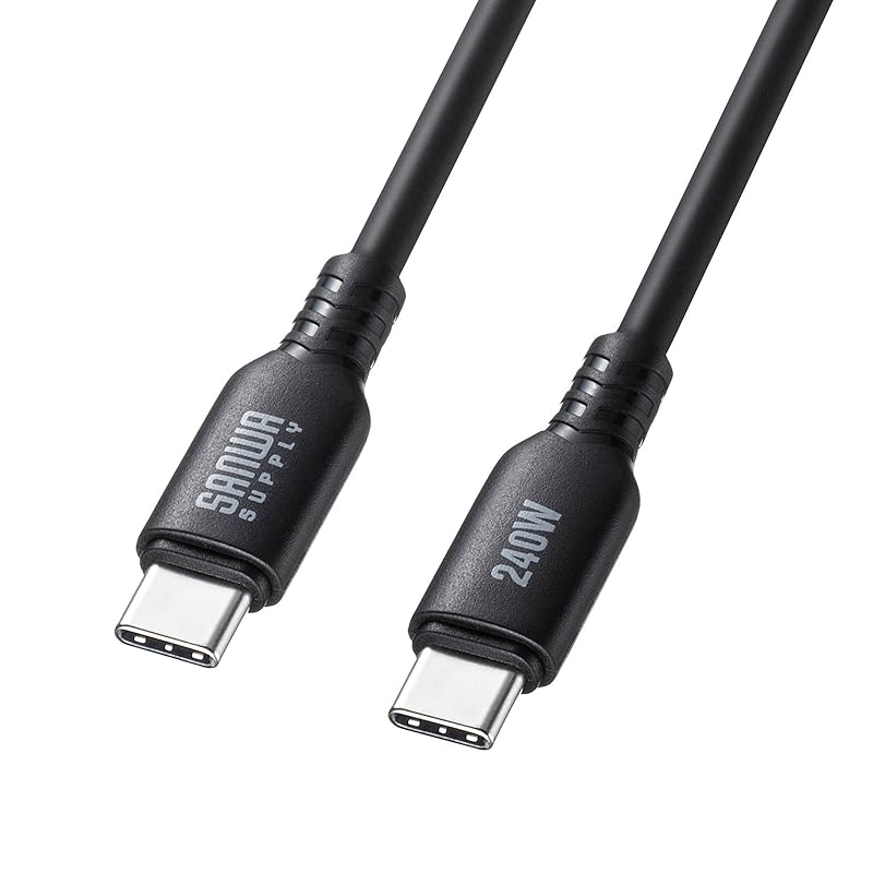 

Sanwa Supply USB2.0 Type-C Silicon cable (PD240W/0.5m/black) KU-CCPES05BK