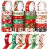 AUGSHYO Christmas Masking Tape 15mm Christmas Cute Decorative DIY Gift Red Green 24-Roll Set, Wide, Stickers, Tape, Wrapping, +