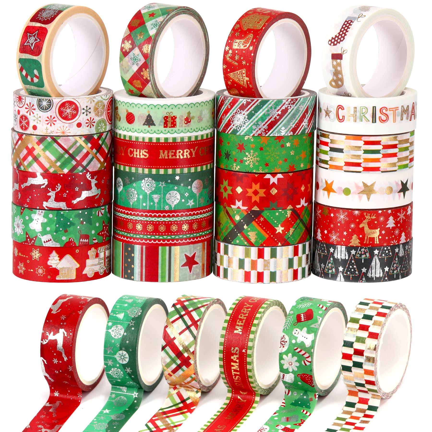 

AUGSHYO Christmas Masking Tape 15mm Christmas Cute Decorative DIY Gift Red Green 24-Roll Set, Wide, Stickers, Tape, Wrapping, +