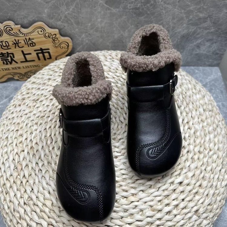Winter cotton shoes velvet warm short boots women's shoes elderly flat non-slip short boots winter shoes