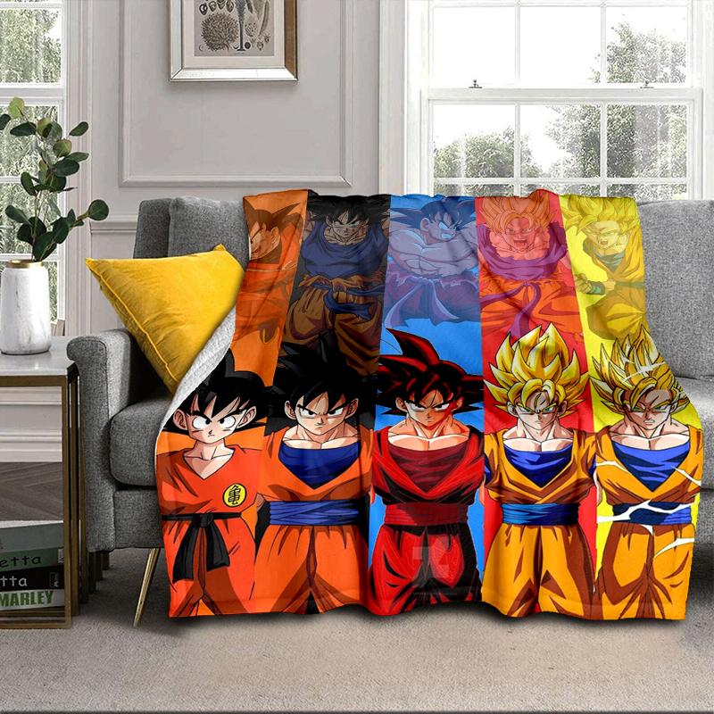 Goku Anime Blanket Flannel Blanket for bed, sofa, Camping, Hiking, Picnic Essentials, gift for family Fan gifts